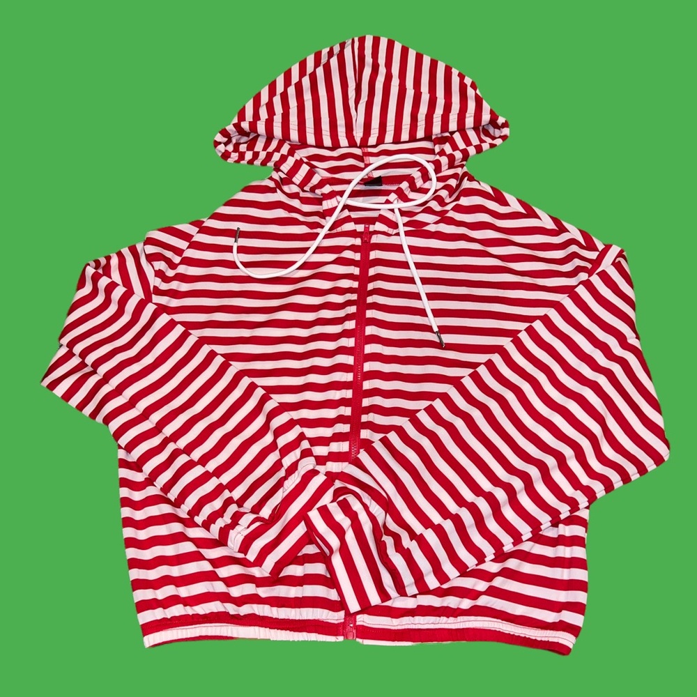 SHEIN Striped Full Zip Hoodie (M)